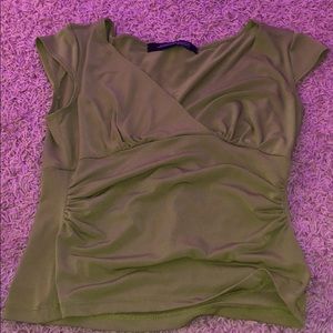 Very flowy green top.